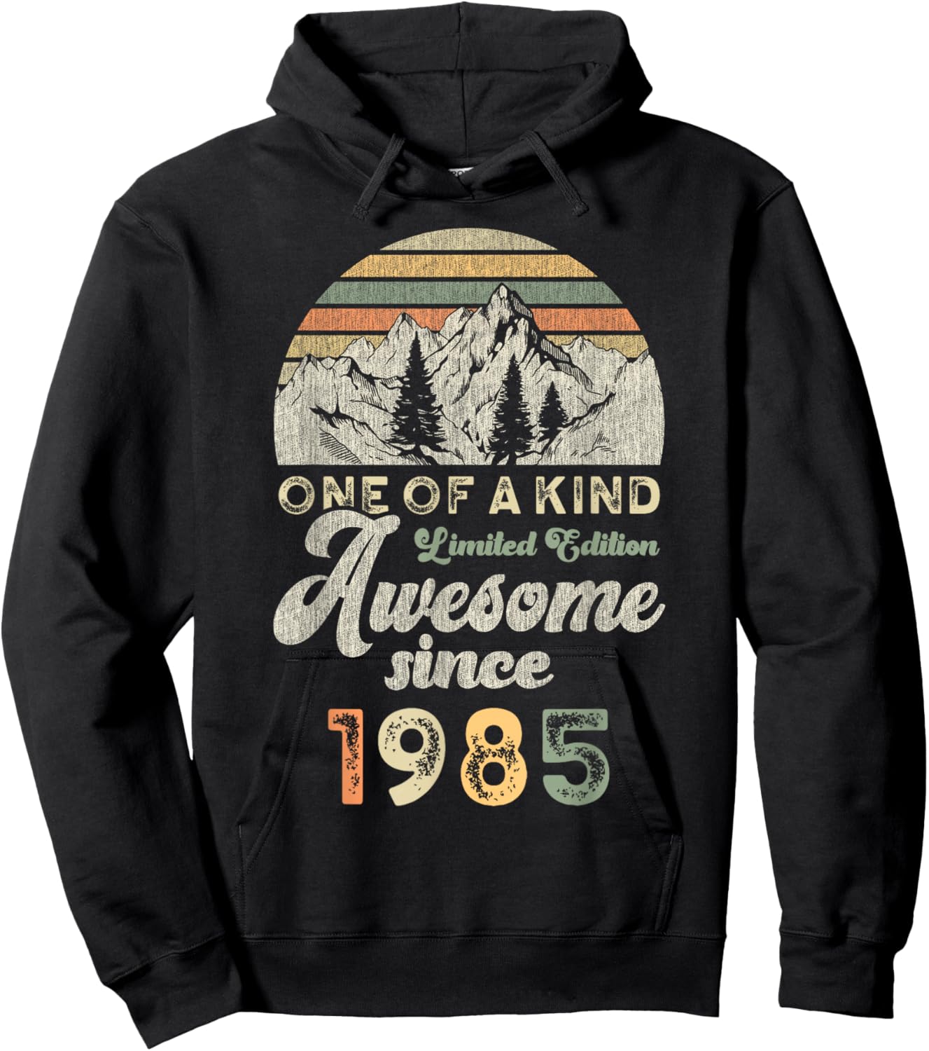 Awesome Since 1985 Birthday 40 Years Mountains Hoodie - Hoodie | Black