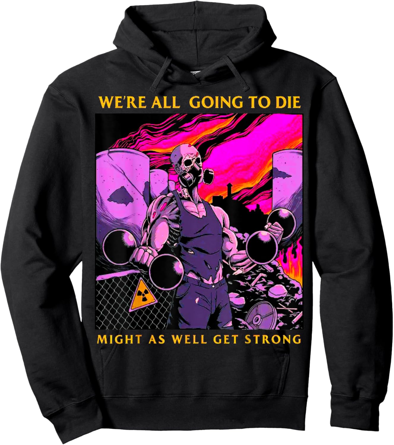 Might As Well Get Strong Weightlifting Bodybuilding Fitness Hoodie - Hoodie | Black
