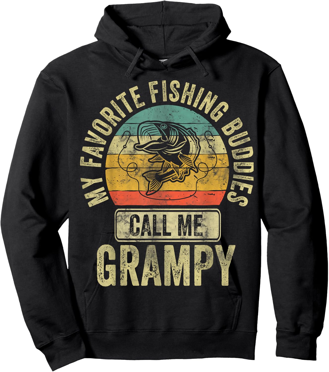 My Favorite Fishing Buddies Call Me Fisherman Grampy Shirt Hoodie - Hoodie | Black