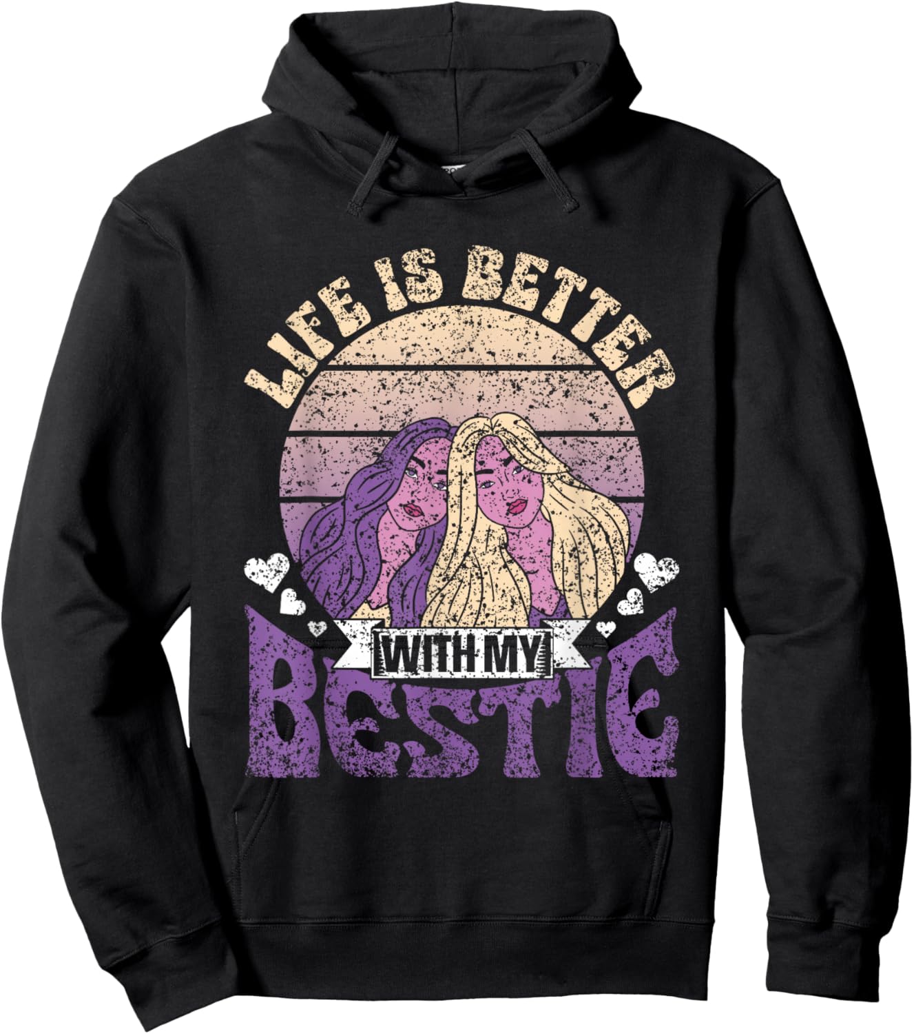 Life Is Better With My Bestie Best Friend Cute Besties Hoodie - Hoodie | Black