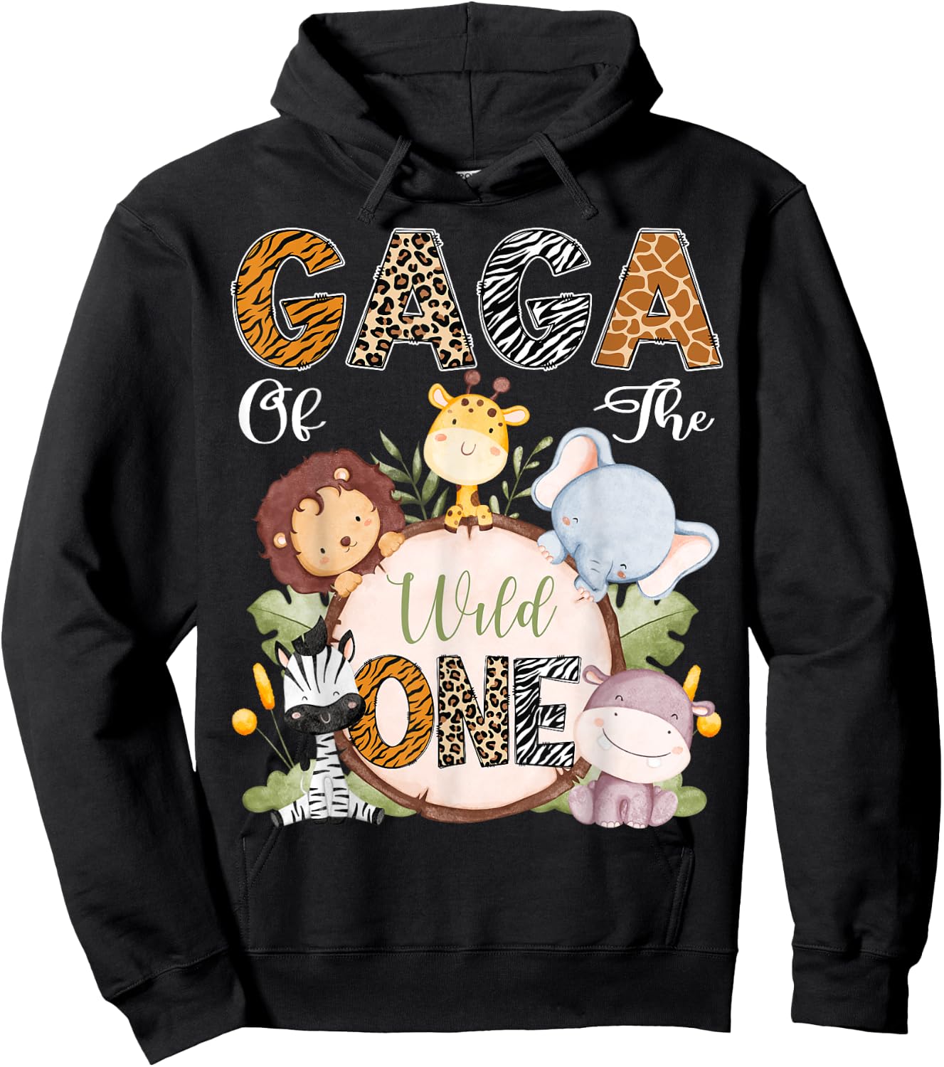 Gaga Of The Wild One 1St Birthday Safari Woodland Hoodie - Hoodie | Black