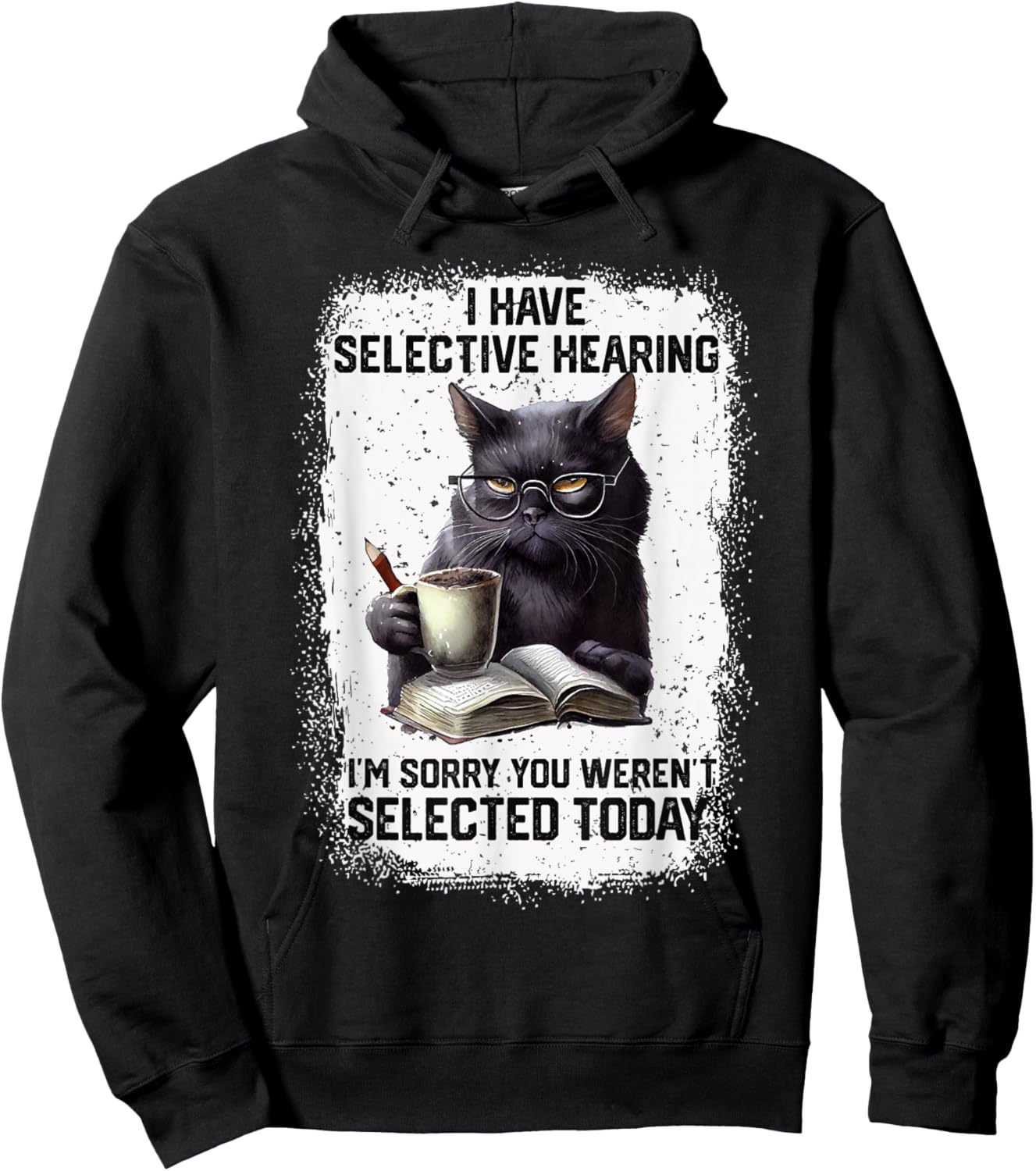 Funny Cat Sarcasm Humor Present Outfits -Adults Black Small Modern Short Sleeve Hoodie - Hoodie | Black