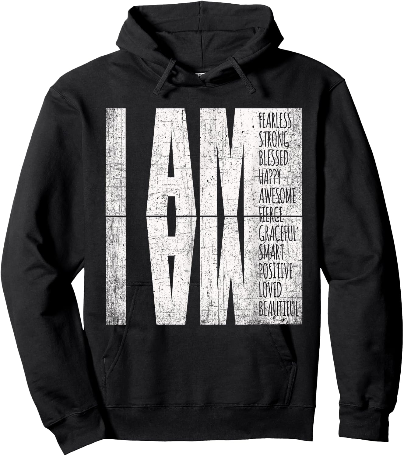 I Am Fearless Strong Blessed Pink Positive Affirmations Gift Hoodie - Hoodie | Black