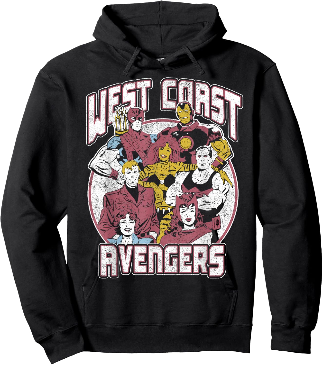 Marvel West Coast Avengers Distressed Poster Hoodie - Hoodie | Black