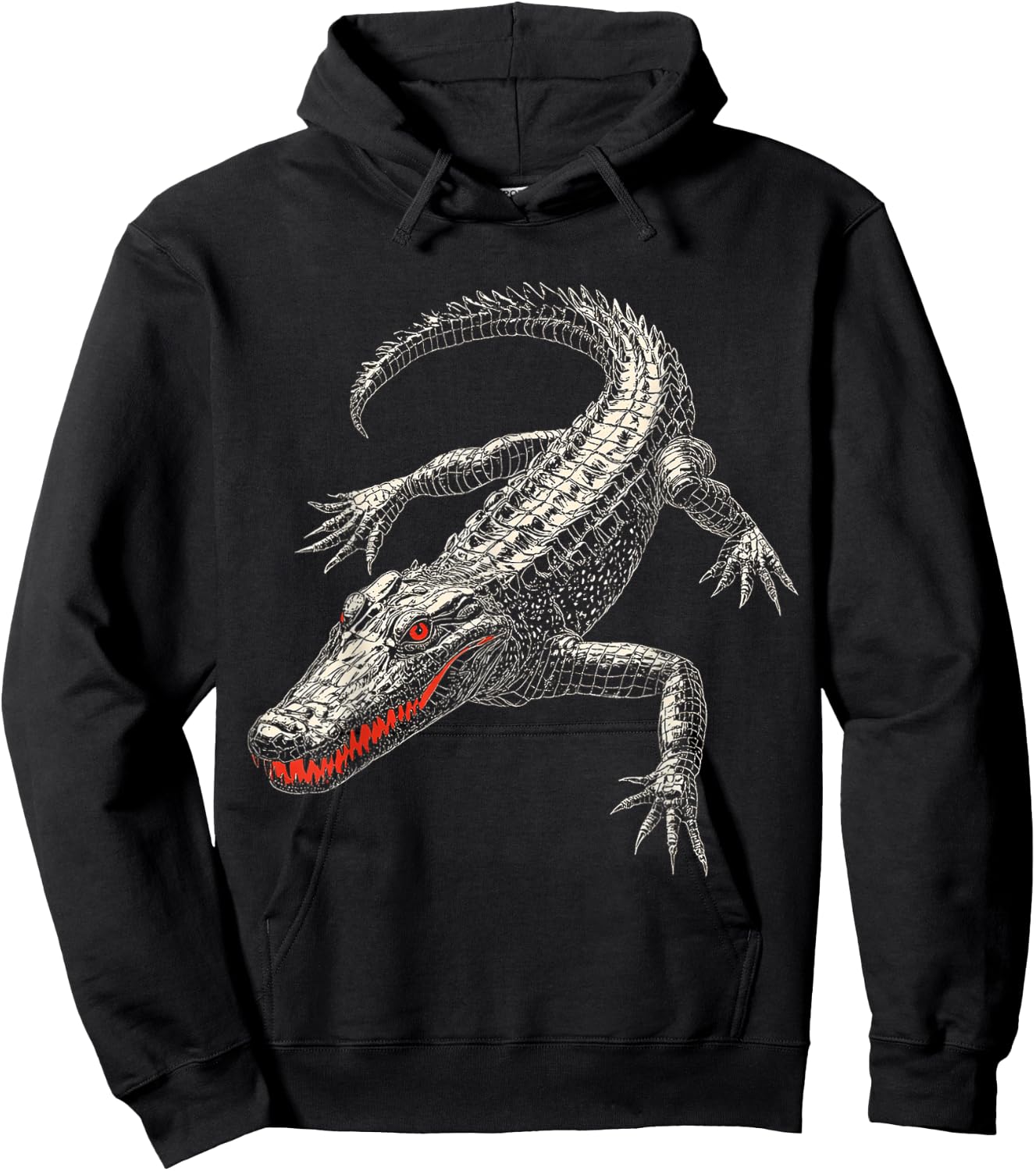 Crocodile Animal Graphic Artwork Crocodile Hoodie - Hoodie | Black