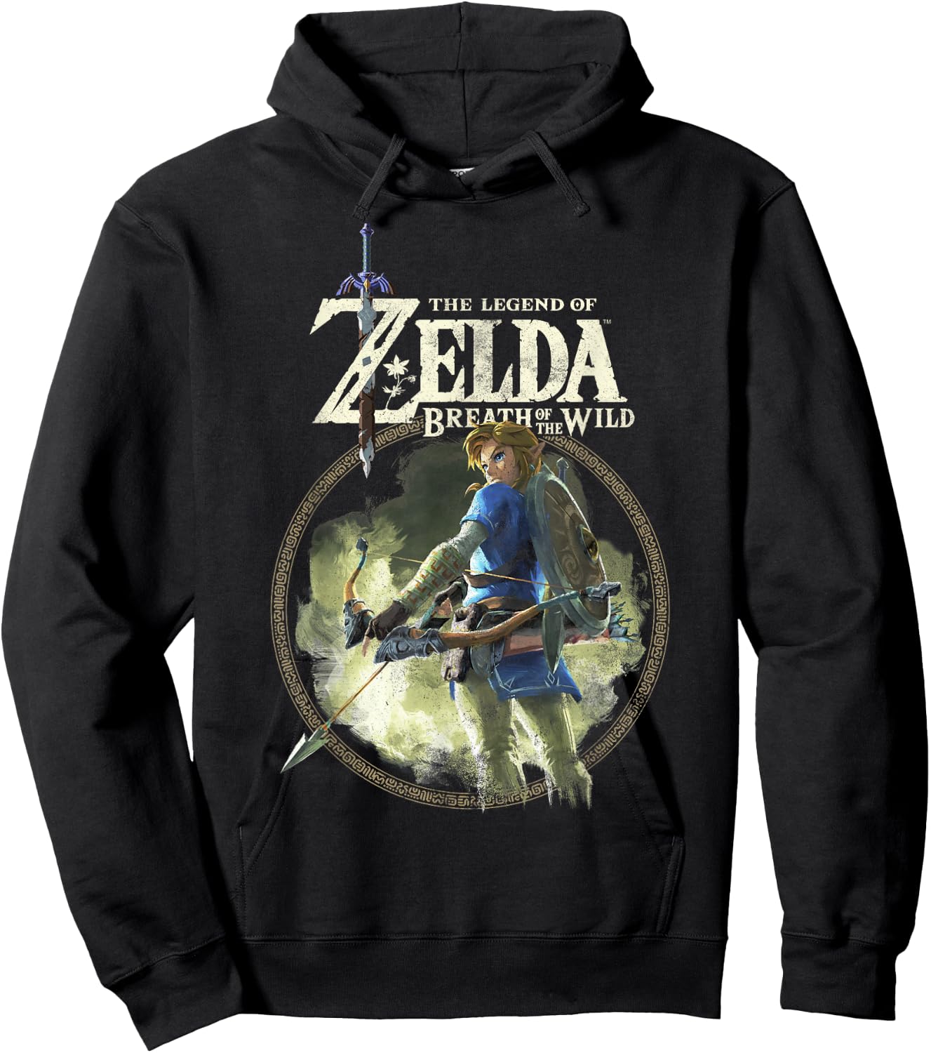 The Legend of Zelda Breath of The Wild Link Circle Portrait Hoodie - Hoodie | Black