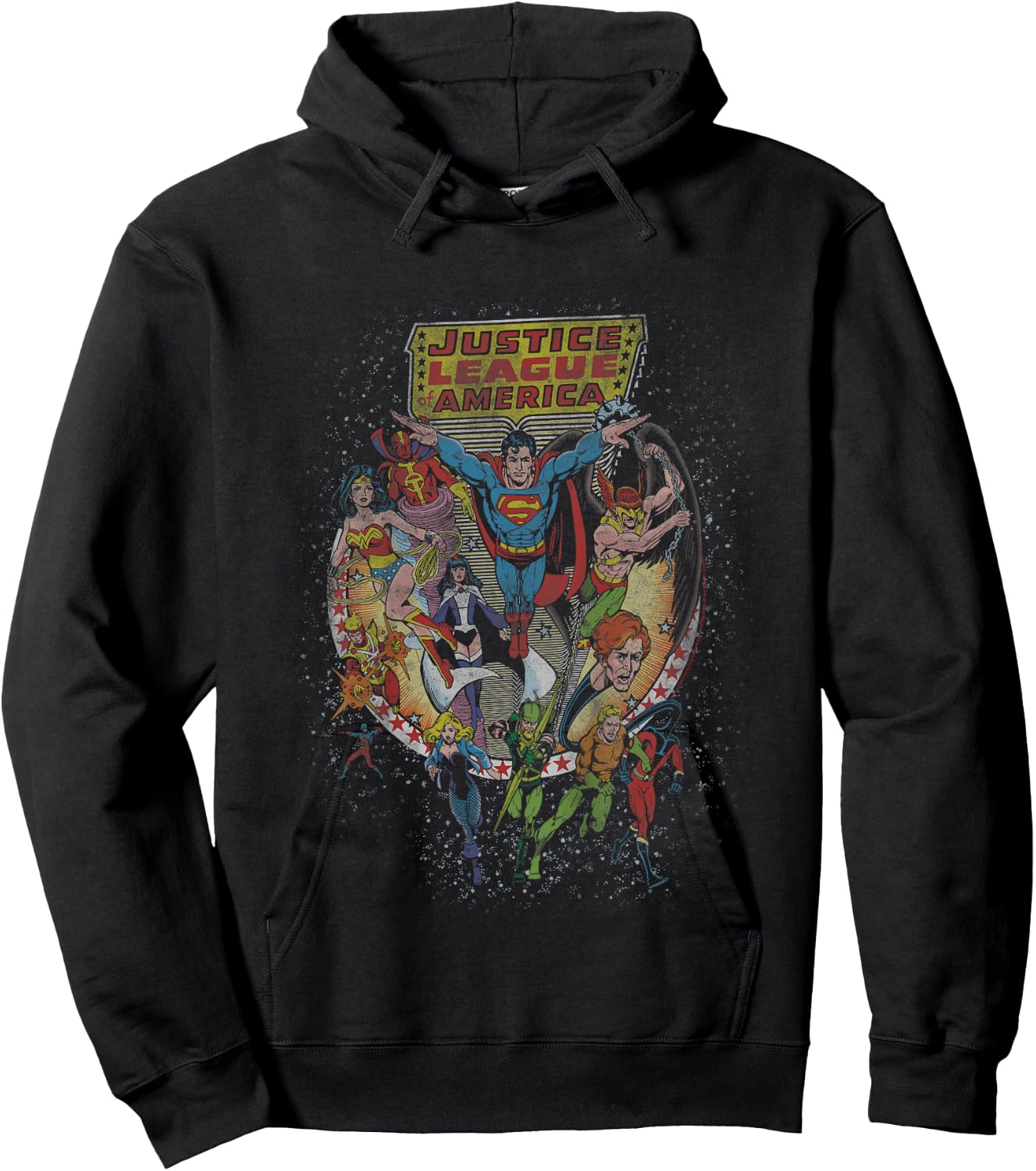 Kids DC Comics Justice League Group Shot Distressed Poster Hoodie - Hoodie | Black