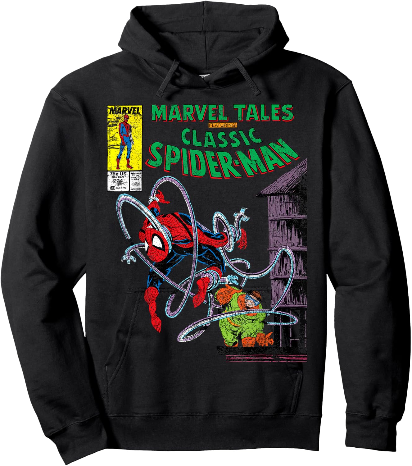 Marvel Spider-Man vs. Doctor Octopus Retro Comic Hoodie - Hoodie | Black