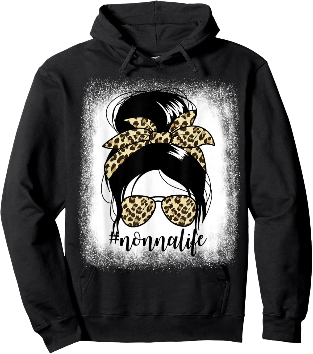 Nonnalife Messy Bun Mother's Day Grandma Nonna Hoodie - Hoodie | Black