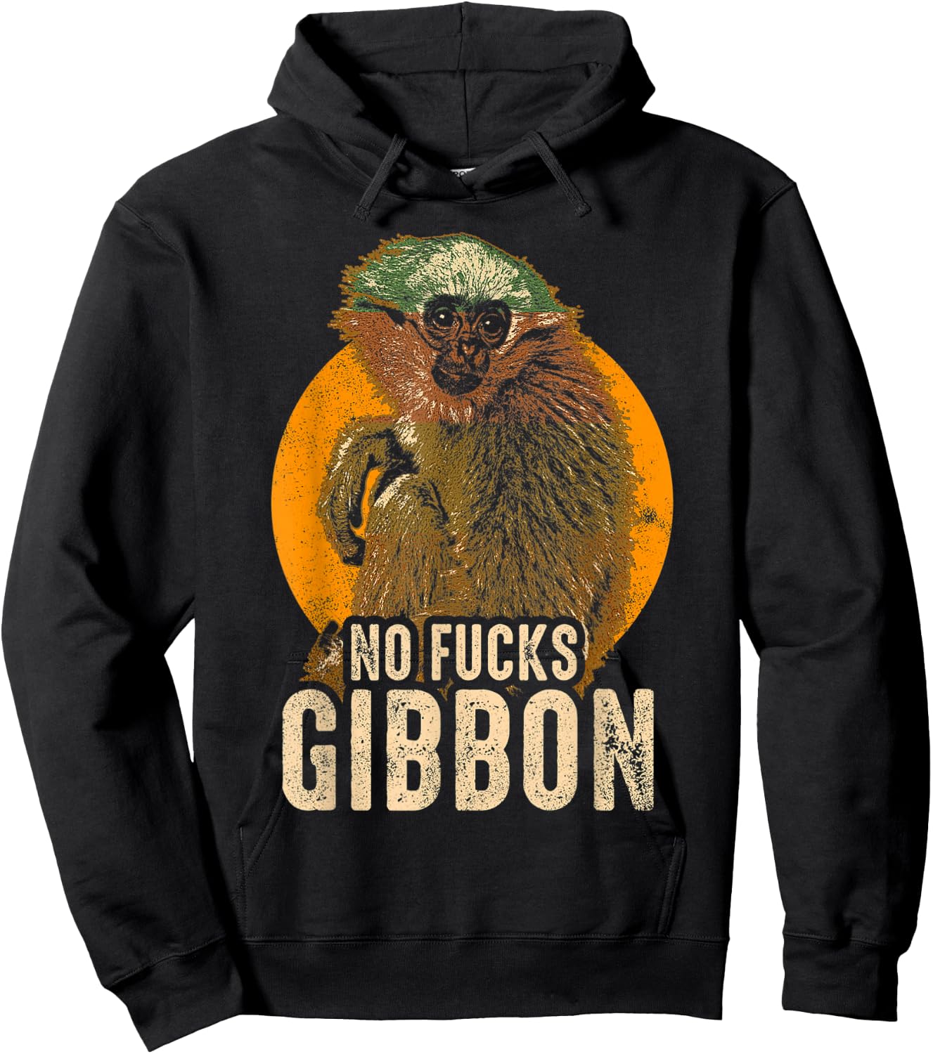 No Fucks Gibbon - Funny Ape Monkey Animal Hoodie - Hoodie | Black