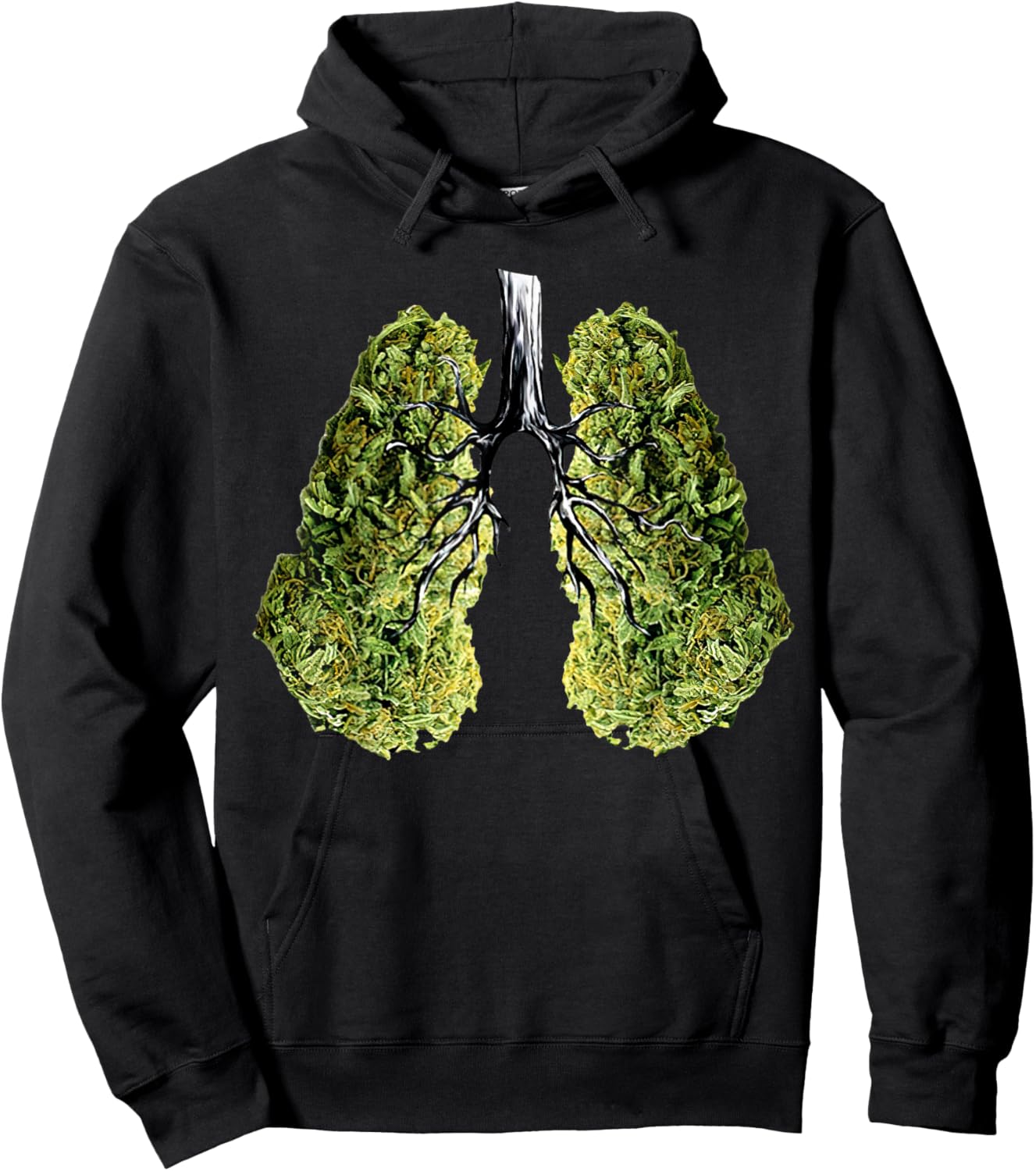 Funny Weed Lung Marijuana Bud Respiratory Therapy Lung Hoodie - Hoodie | Black