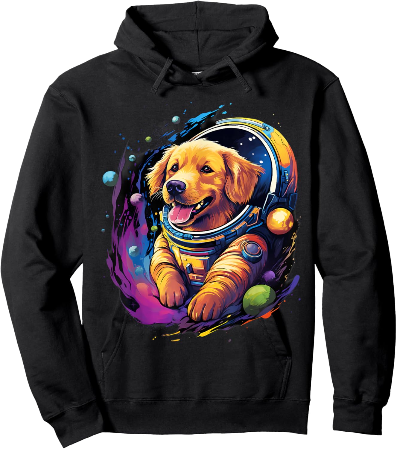 Space Golden Retriever Dog Astronaut Hoodie - Hoodie | Black