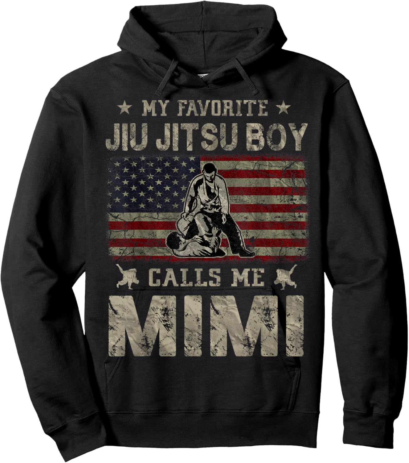 My Favorite Jiu Jitsu Boy Calls Me Mimi Mother's Day Hoodie - Hoodie | Black