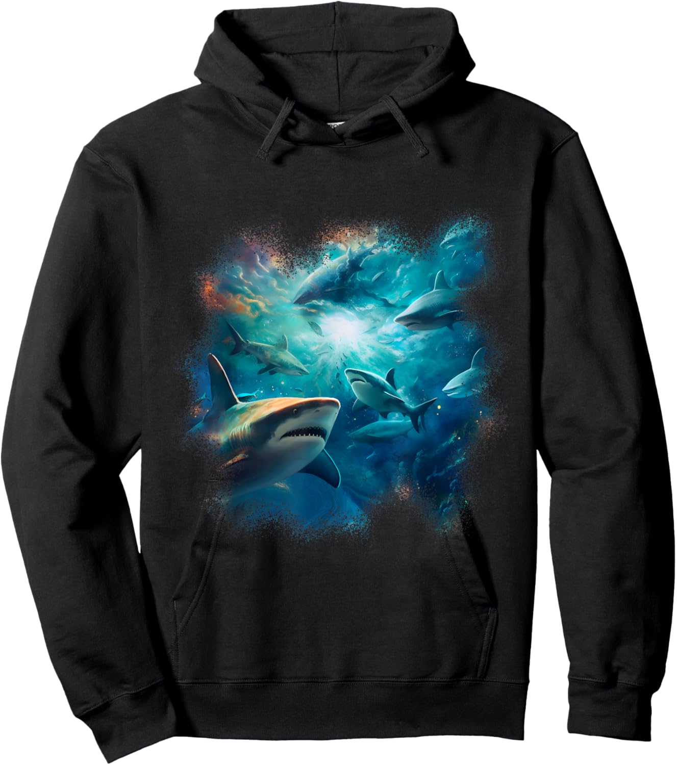 Swimming Sharks Ocean Underwater Life Hoodie - Hoodie | Black