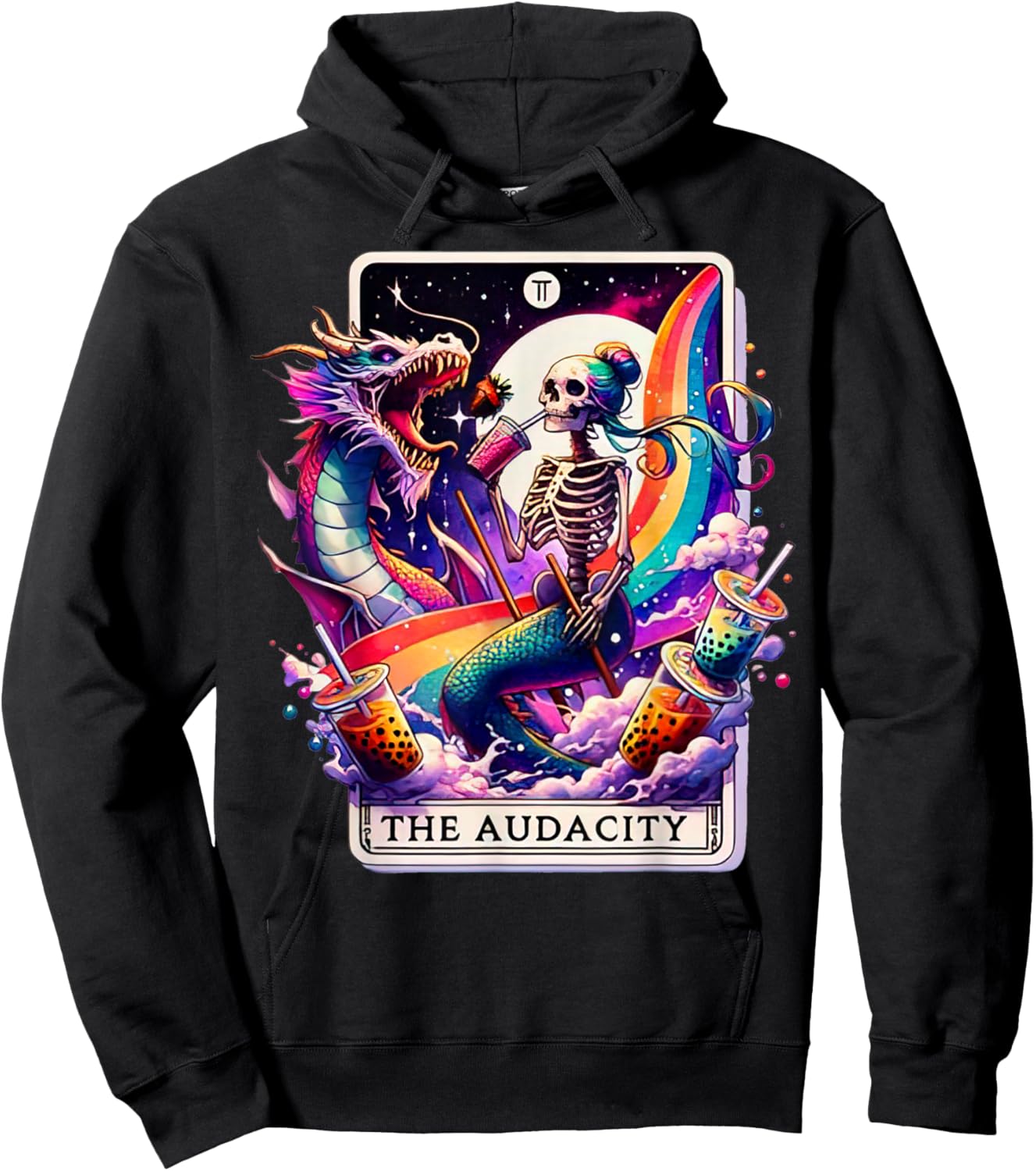 The Audacity Tarot Mermaid Dragon Hoodie - Hoodie | Black