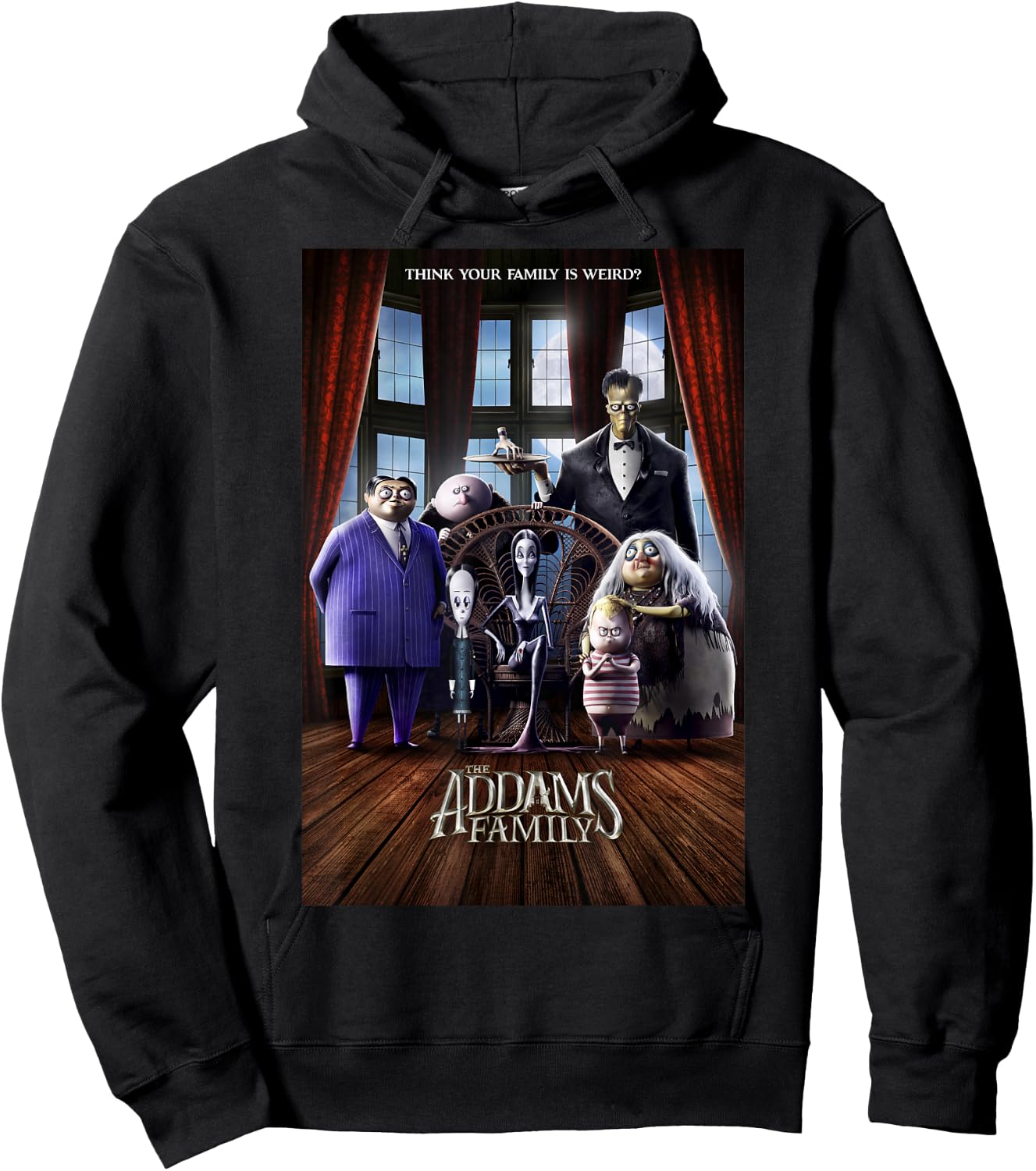 Addams Family Group Shot Portrait Movie Poster Hoodie - Hoodie | Black