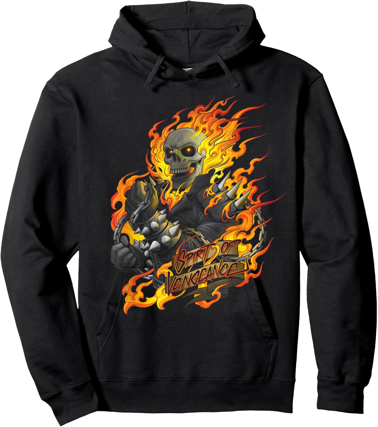 Marvel Ghost Rider Spirit of Vengeance Flaming Skull Hoodie - Hoodie | Black