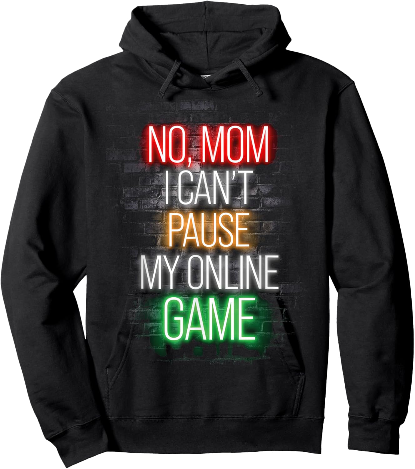 No mom I Can't Pause My Online Game Funny Gamer Hoodie - Hoodie | Black