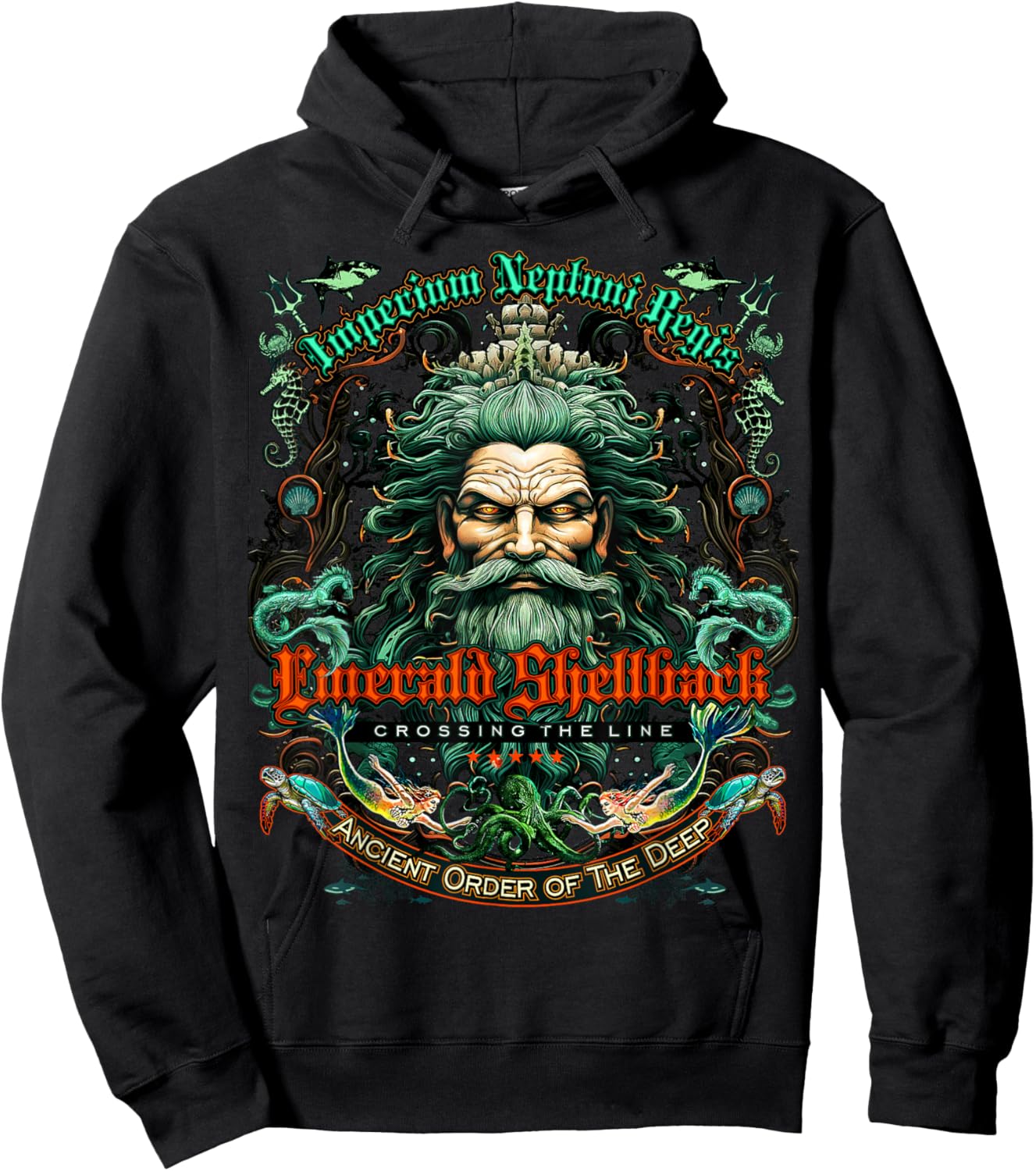 Emerald Shellback Crossing The Line Hoodie - Hoodie | Black
