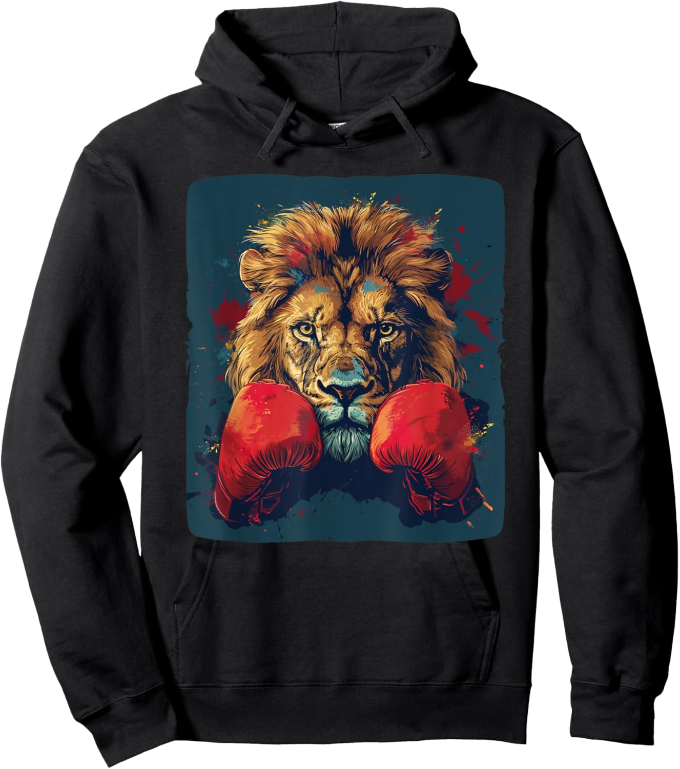 Cool lion with boxing gloves costume Hoodie - Hoodie | Black