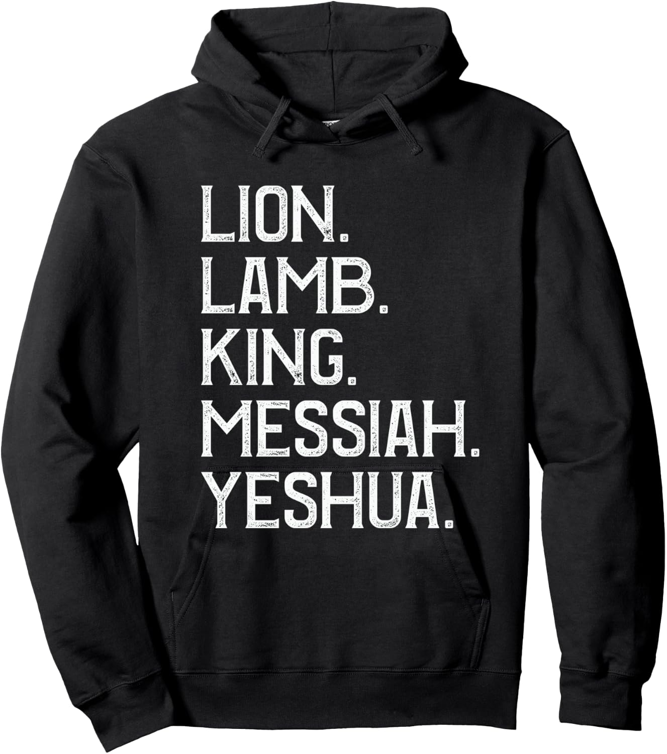 Distressed Lion Lamb King Messiah Yeshua Christian Bible Hoodie - Hoodie | Black