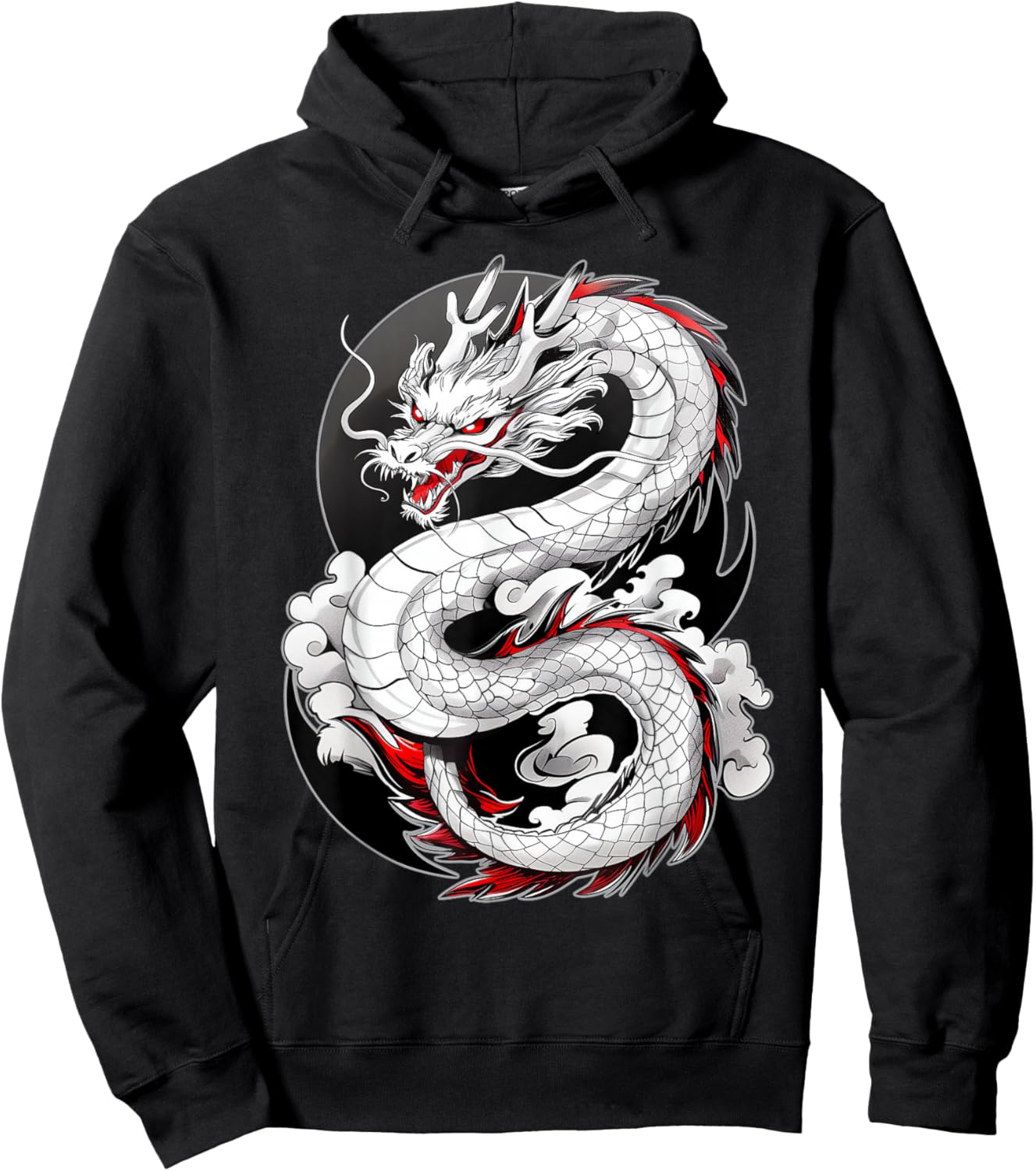 Japanese Dragon In Clouds Men Women Asian Mythical Creature Hoodie - Hoodie | Black