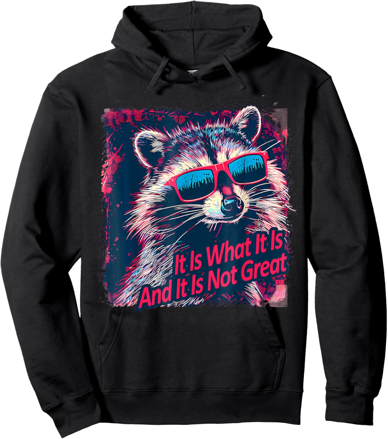 Cool Raccoon Sarcastic It Is What It Is And It Is Not Great Hoodie - Hoodie | Black