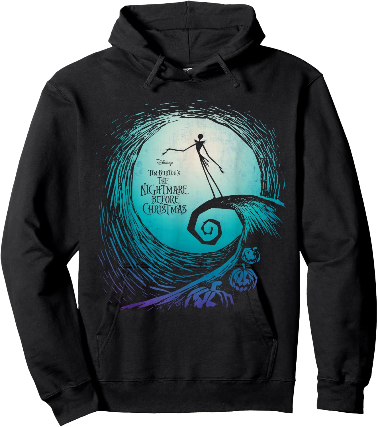Disney Nightmare Before Christmas Jack Movie Logo Small Hoodie - Hoodie | Black
