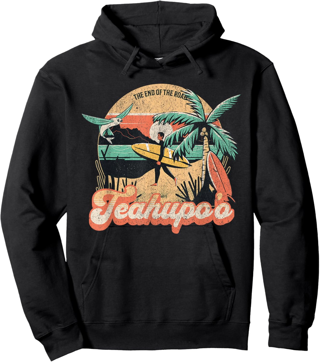 Teahupo'o French Polynesia Tahiti Iconic Surfing Hoodie - Hoodie | Black