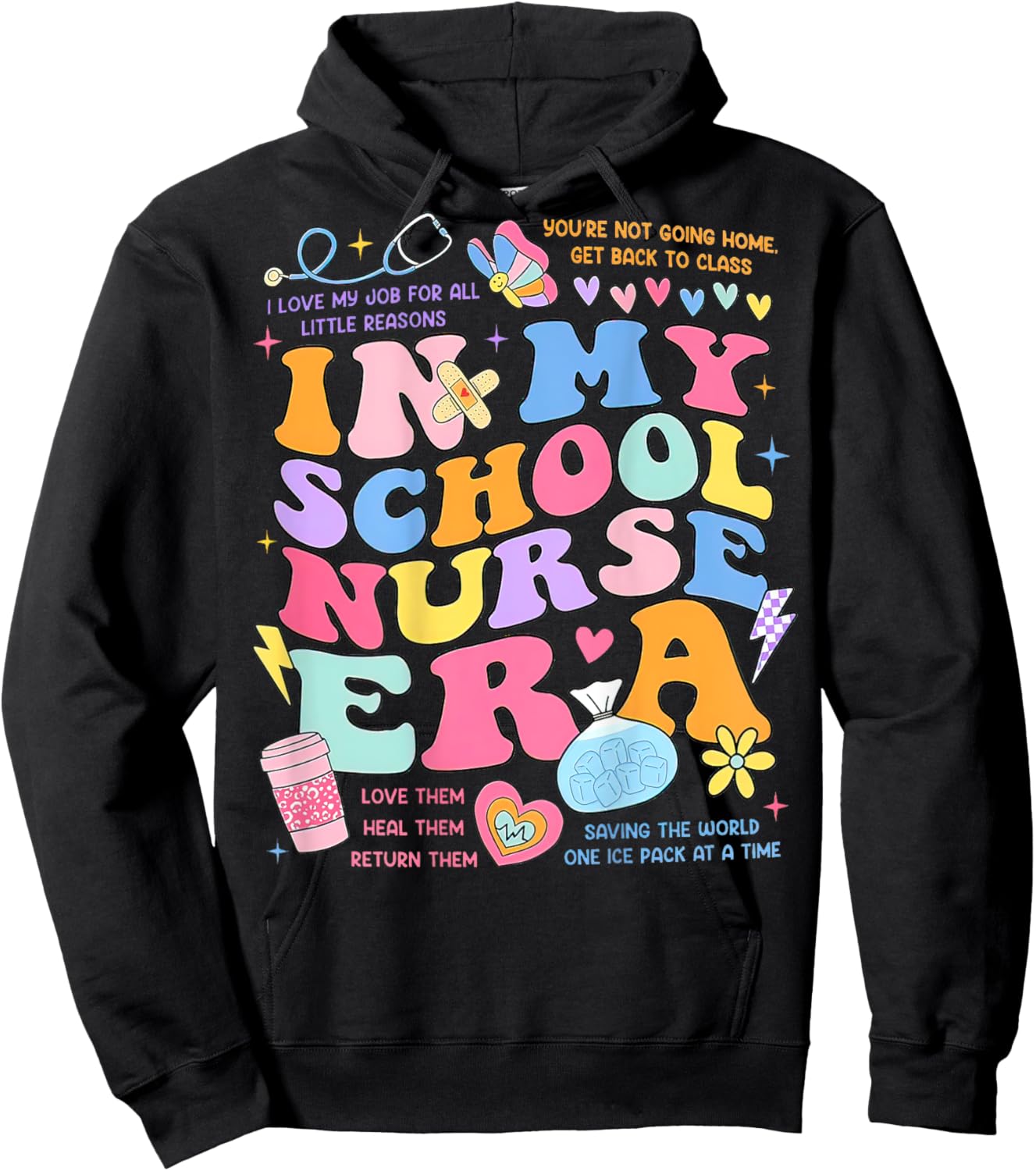 In My School Nurse Era, In My Nursing Student Era (On Back) Hoodie - Hoodie | Black