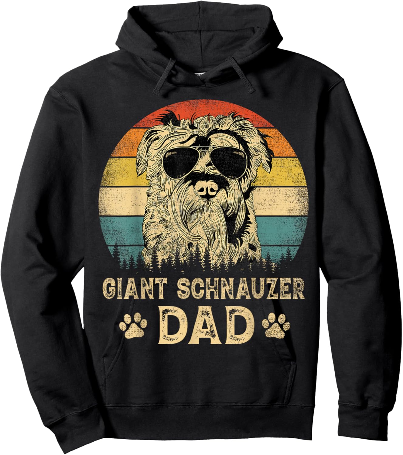 Vintage Giant Schnauzer Dad Dog Lovers Father's Day Hoodie - Hoodie | Black