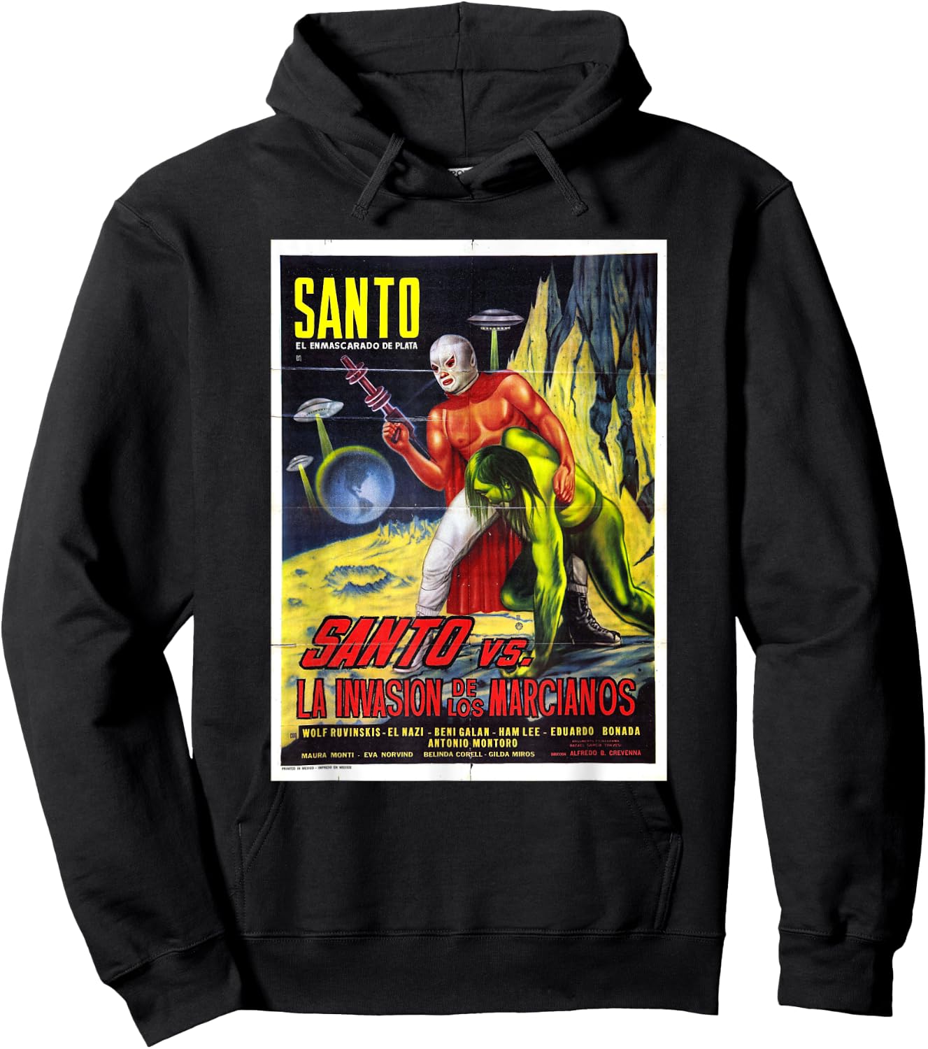 Santo El Enmascarado de Plata Retro Vintage Hoodie - Hoodie | Black