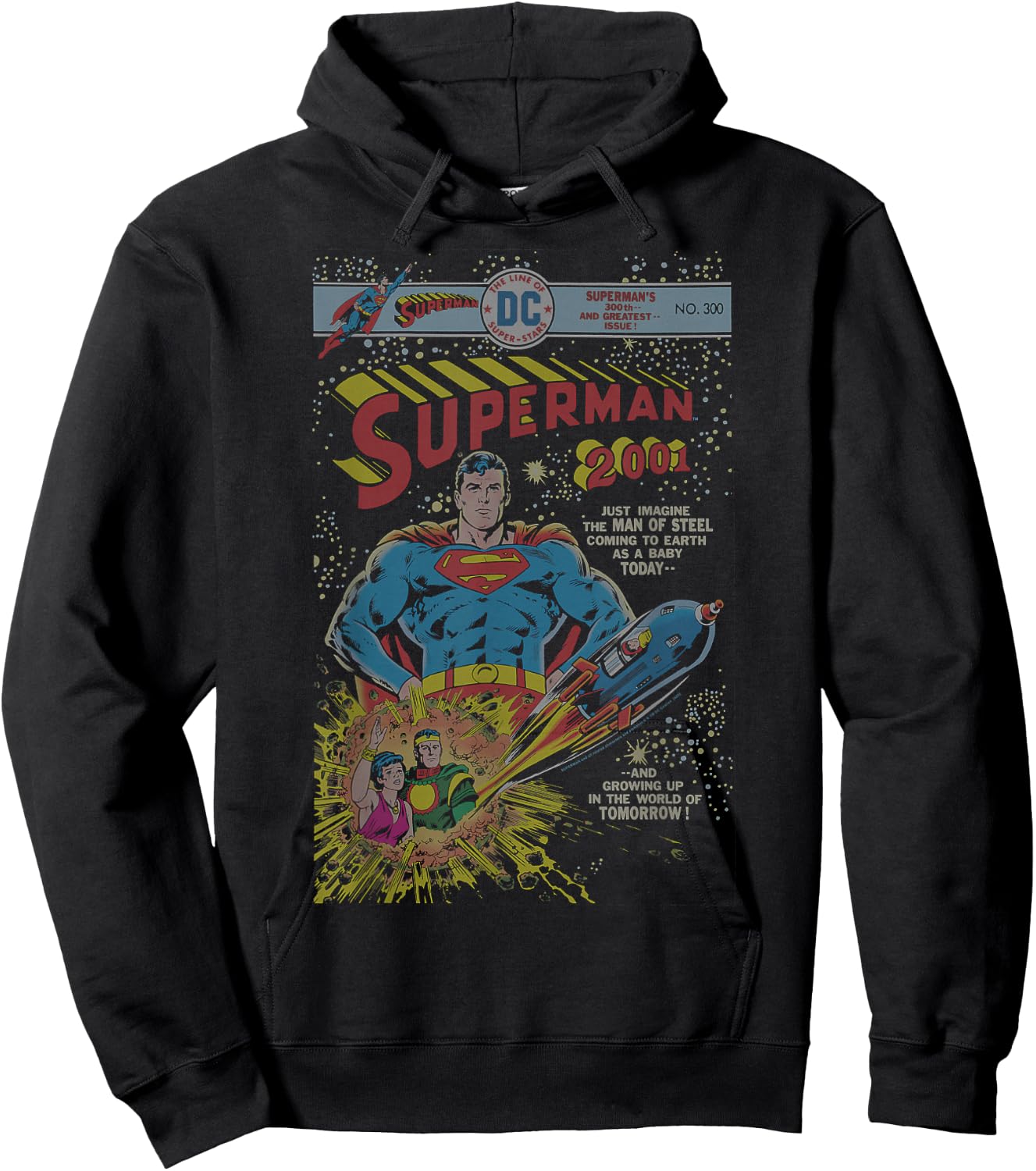 DC Comics Superman 2001#300 Retro Comic Cover Small Hoodie - Hoodie | Black