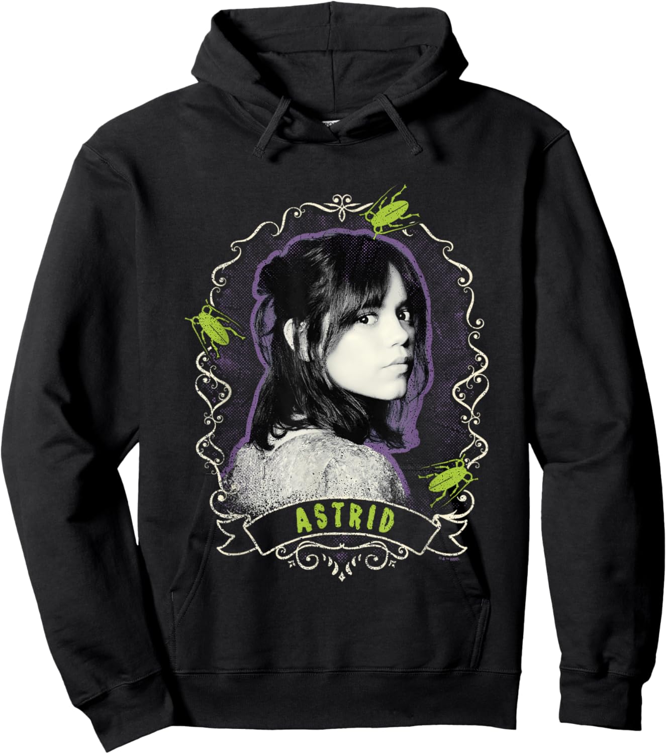 Beetlejuice Beetlejuice Astrid Deetz Face Portrait Vintage Hoodie - Hoodie | Black