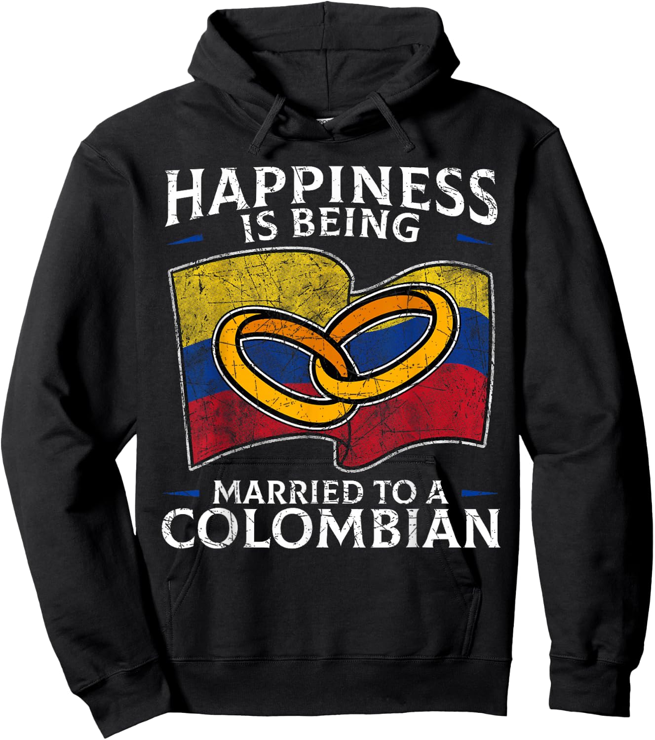 Colombia Marriage Colombian Heritage Married Flag Culture Hoodie - Hoodie | Black