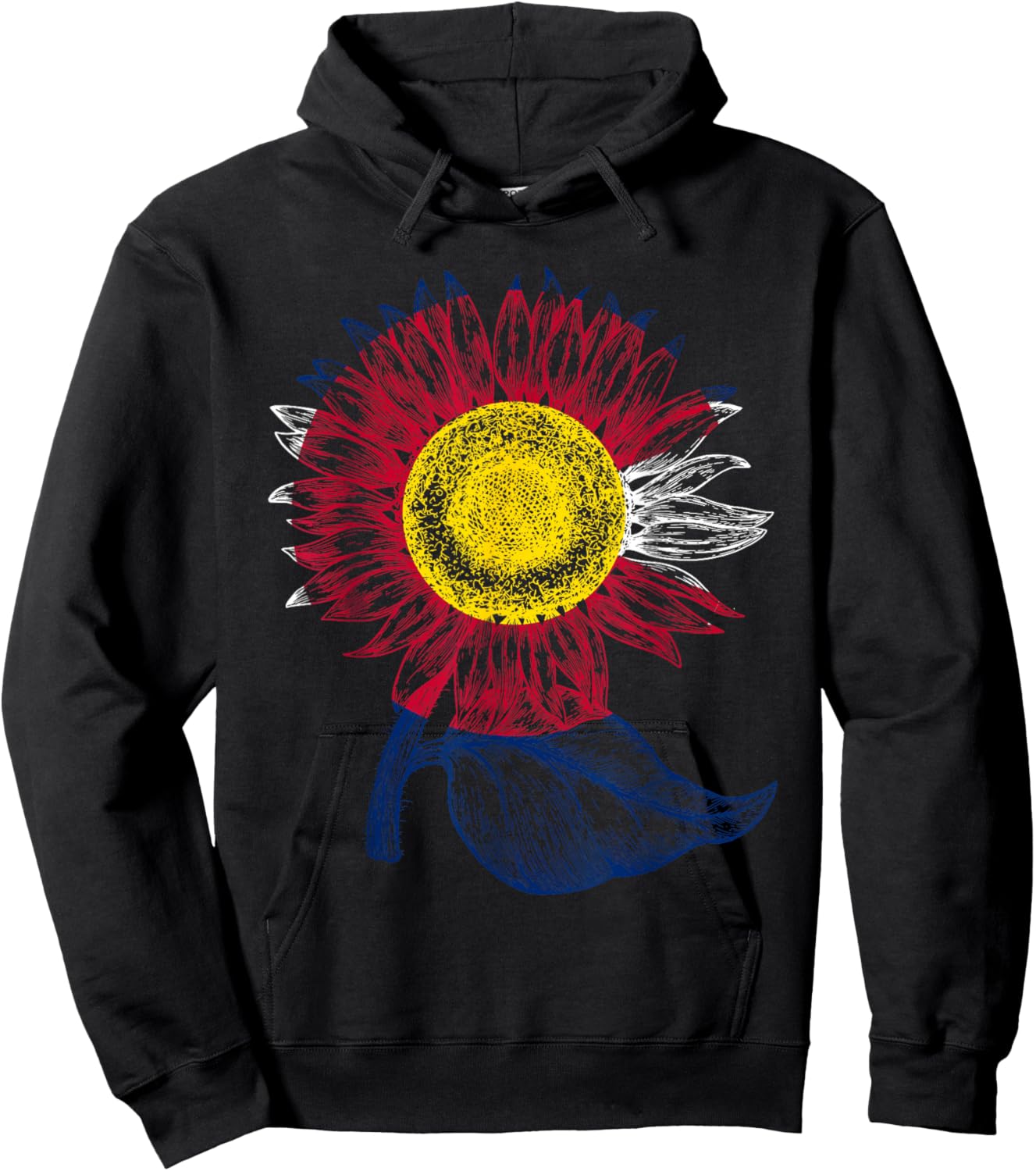 Colorful Colorado Flag Sunflower Women Mom Cute Hoodie - Hoodie | Black