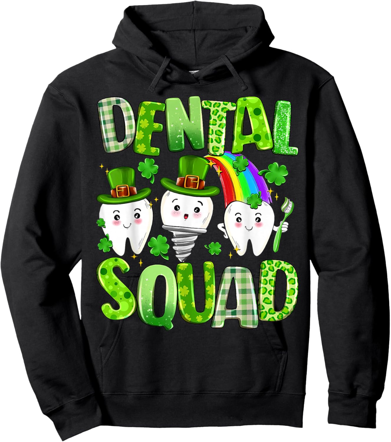 Dental Squad St. Patrick's Day Irish Dental Assistance Tooth Hoodie - Hoodie | Black