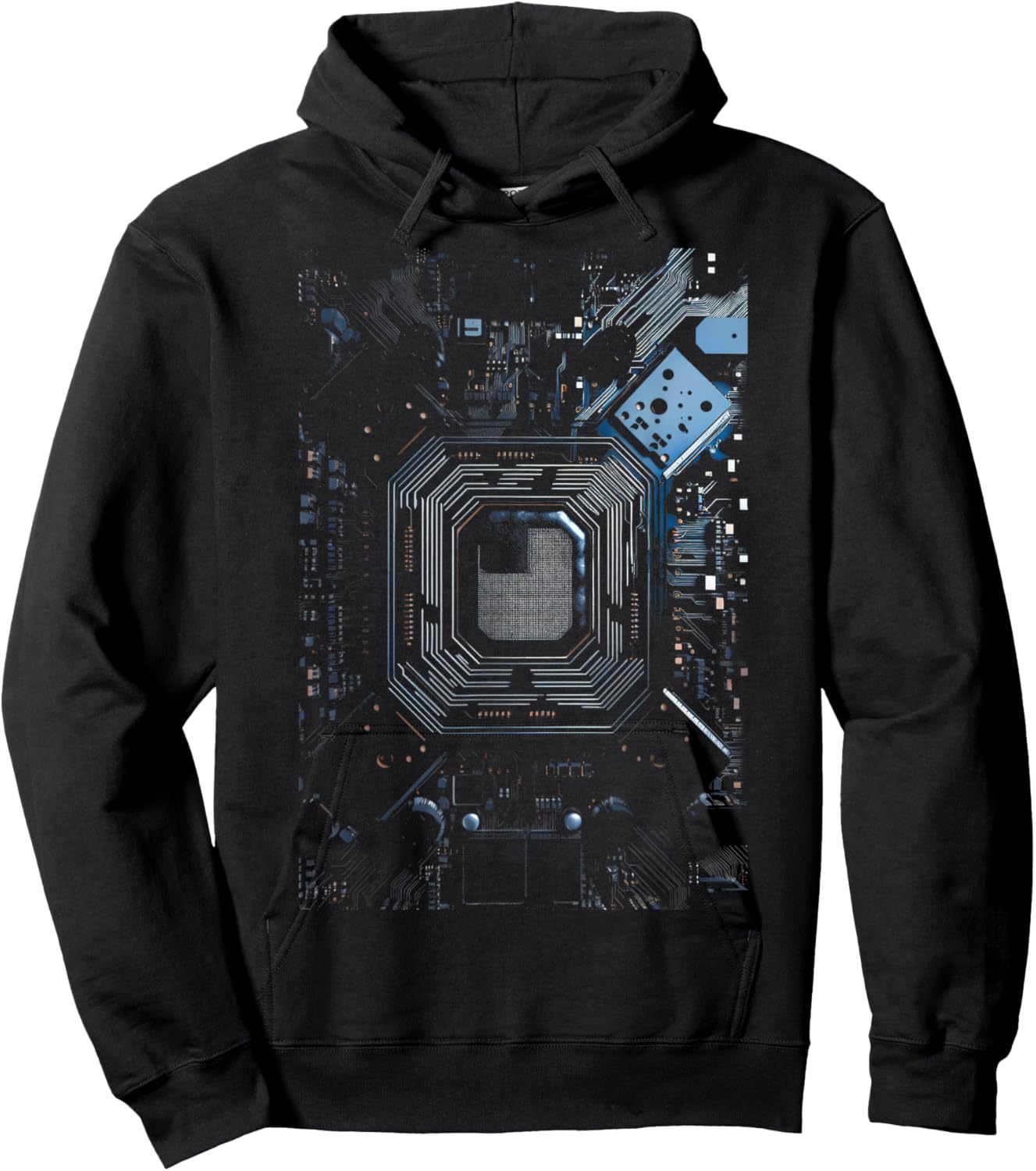 Motherboard Microchip Black IT Computer Background Graphic Hoodie - Hoodie | Black
