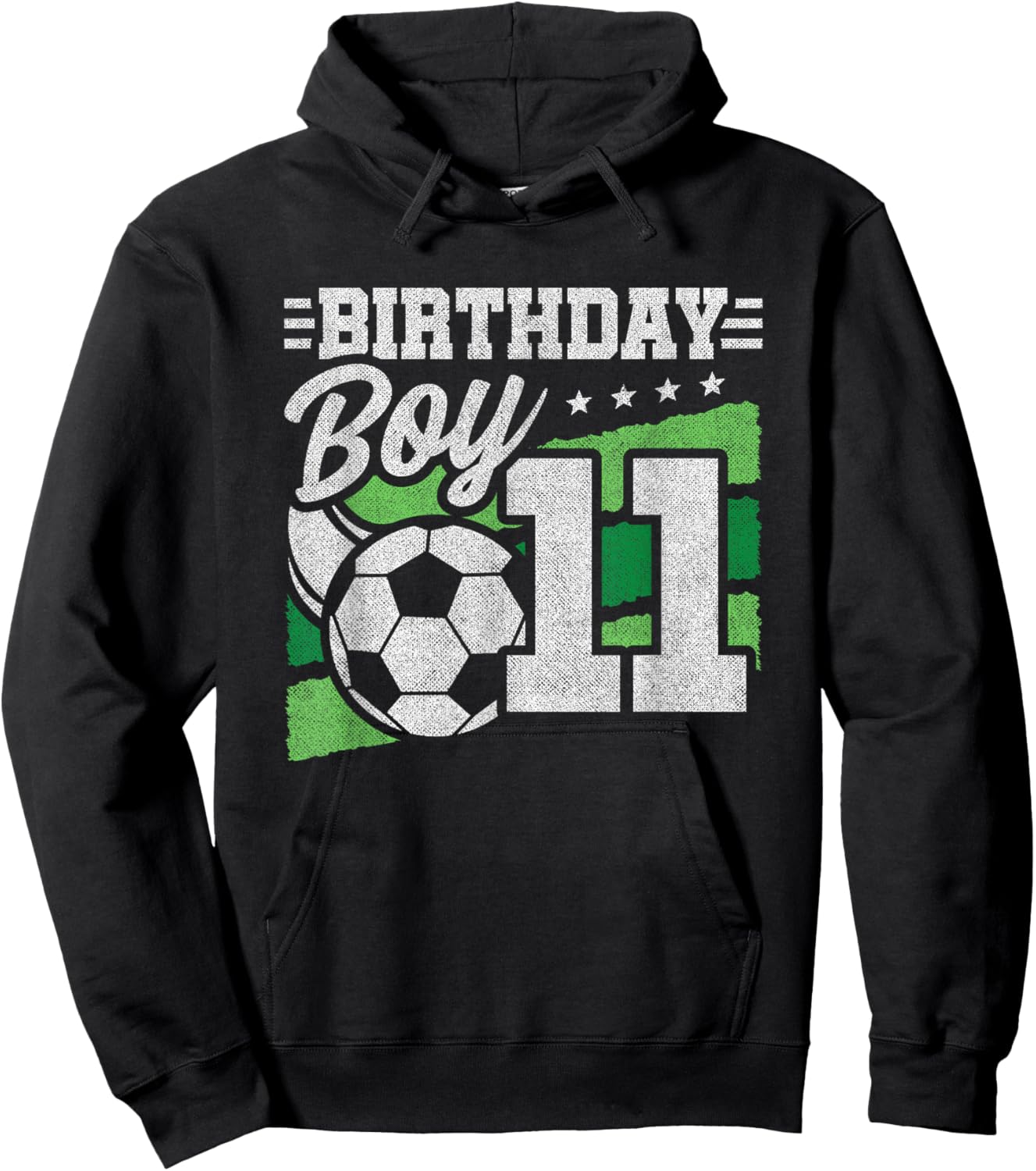 11 Year Old Soccer Birthday - Boys 11th Birthday Soccer Hoodie - Hoodie | Black