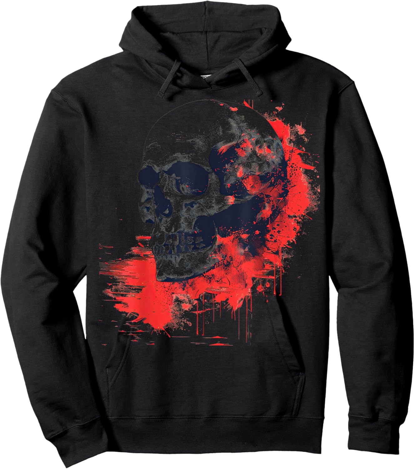Halloween Maroon and Ebony Splatter Hoodie - Hoodie | Black