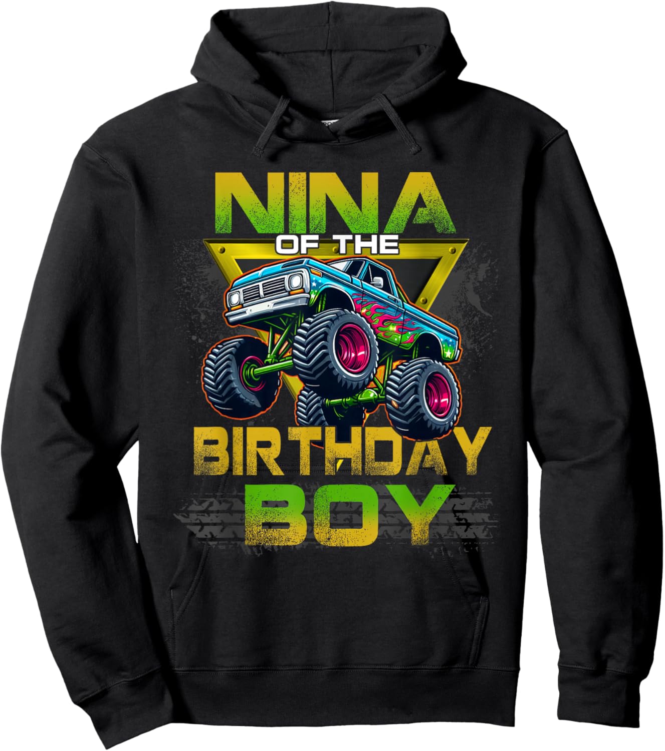 Nina of The Birthday Boy Monster Truck Birthday Family Hoodie - Hoodie | Black