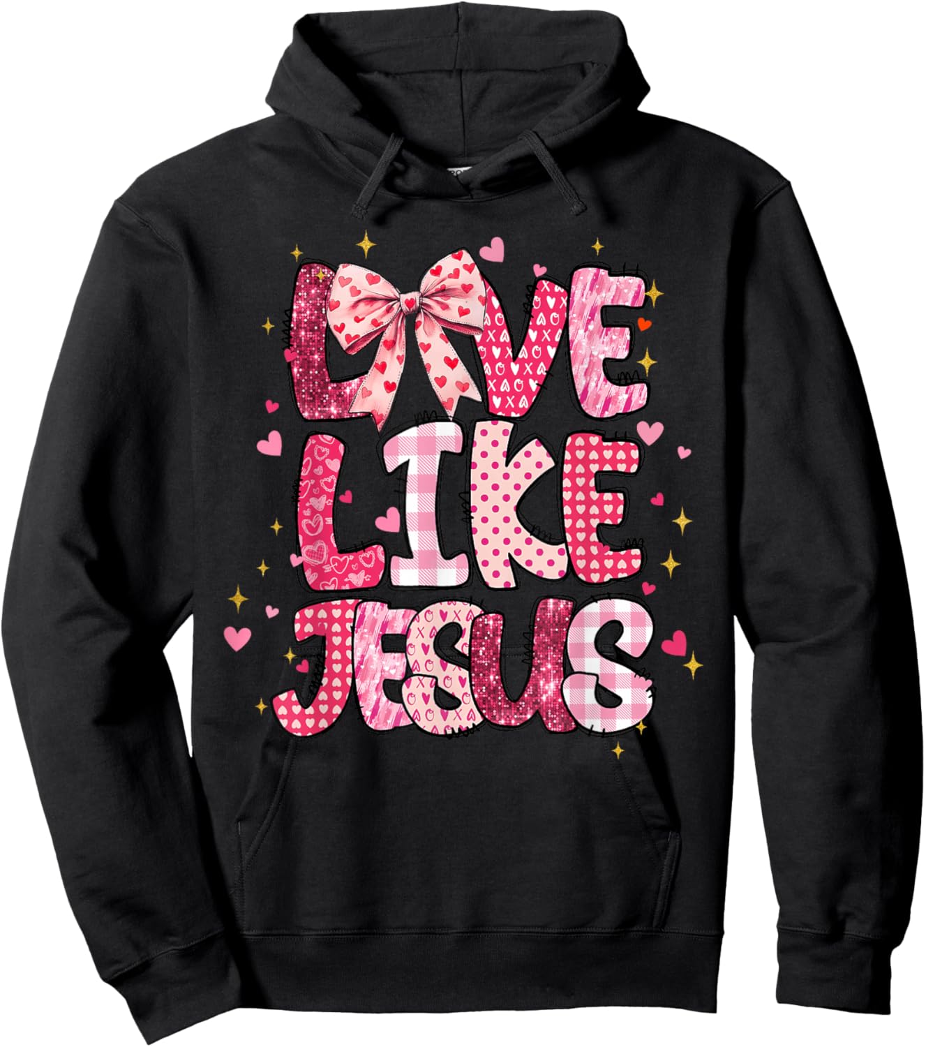 Christian Love Like Jesus Valentine Day Religious Women Girl Hoodie - Hoodie | Black