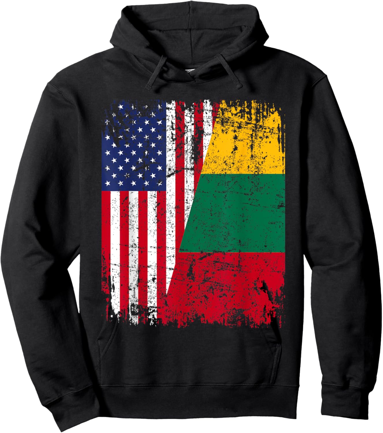LITHUANIAN American Flag | Men Women Kids | LITHUANIA Hoodie - Hoodie | Black