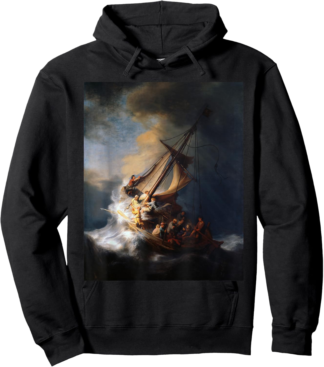 Rembrandt Christ in the Storm at the Sea of Galilee Hoodie - Hoodie | Black