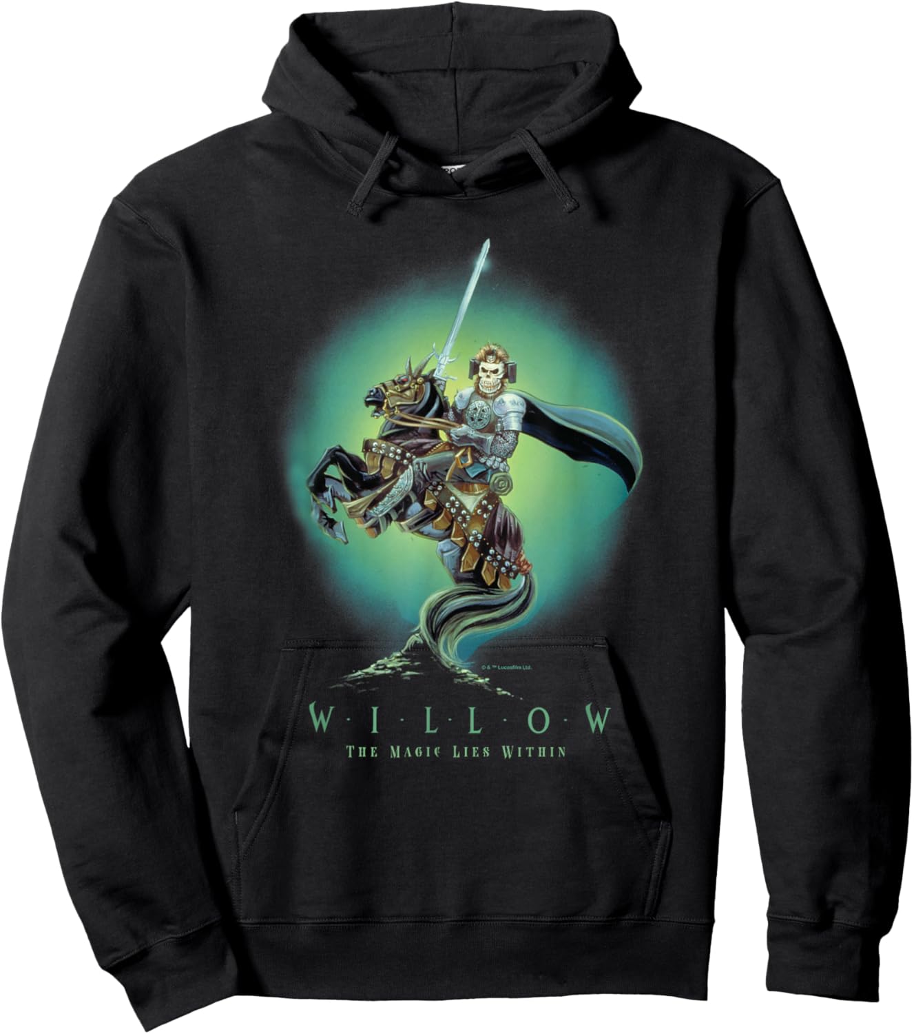 Lucasfilm Willow Movie General Kael on Horse Illustrated Hoodie - Hoodie | Black