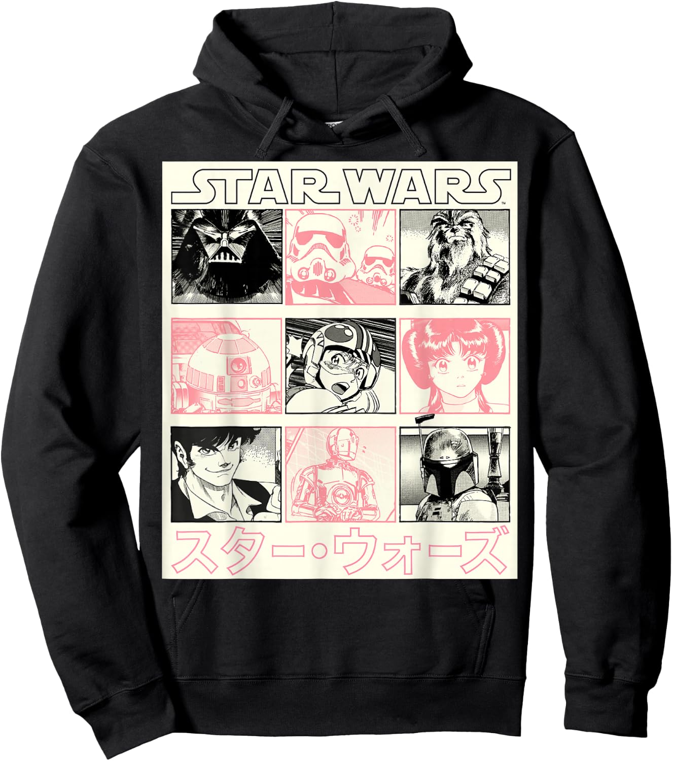 Star Wars Manga Style Comic Panels Hoodie - Hoodie | Black