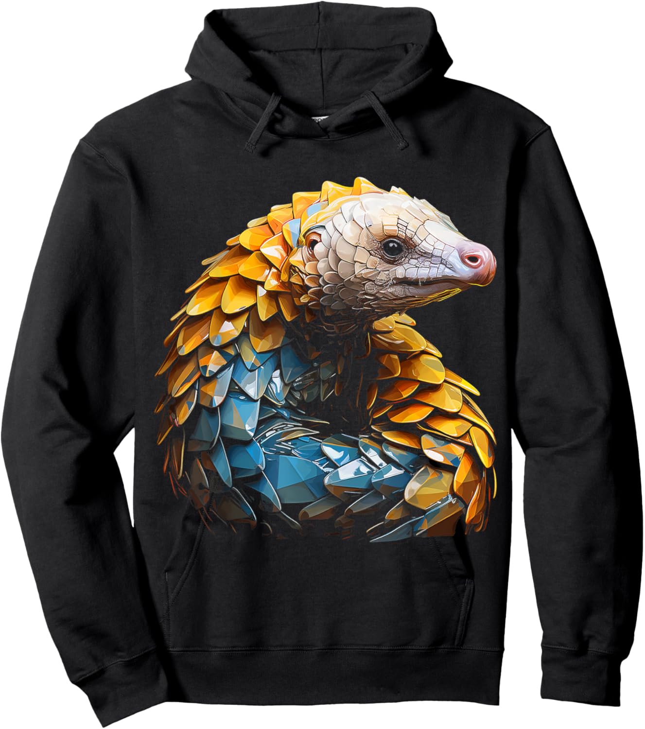 Pangolins Colorful Art Animal Graphic Polygon Pangolins Hoodie - Hoodie | Black