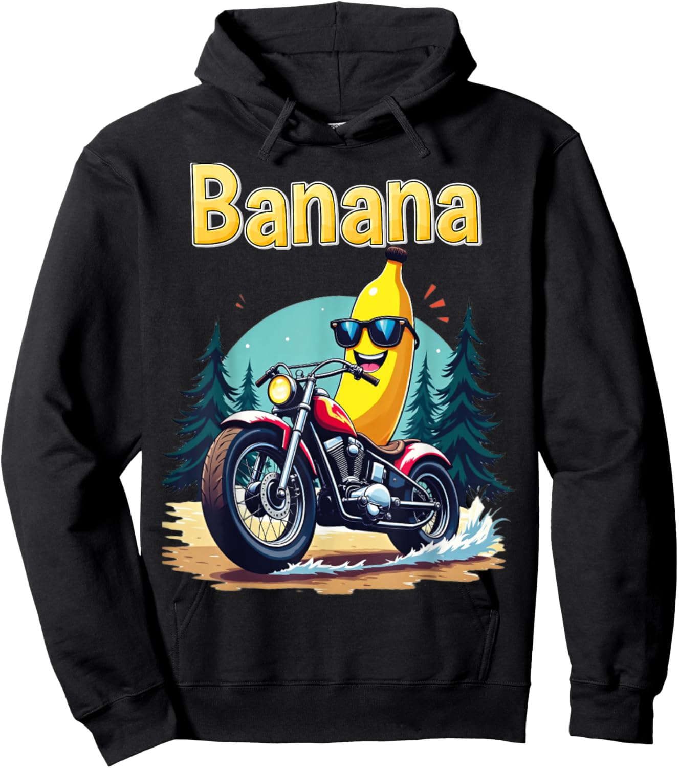 THAT'S BANANAS Halloween Costume Banana on a Motorcycle Hoodie - Hoodie | Black