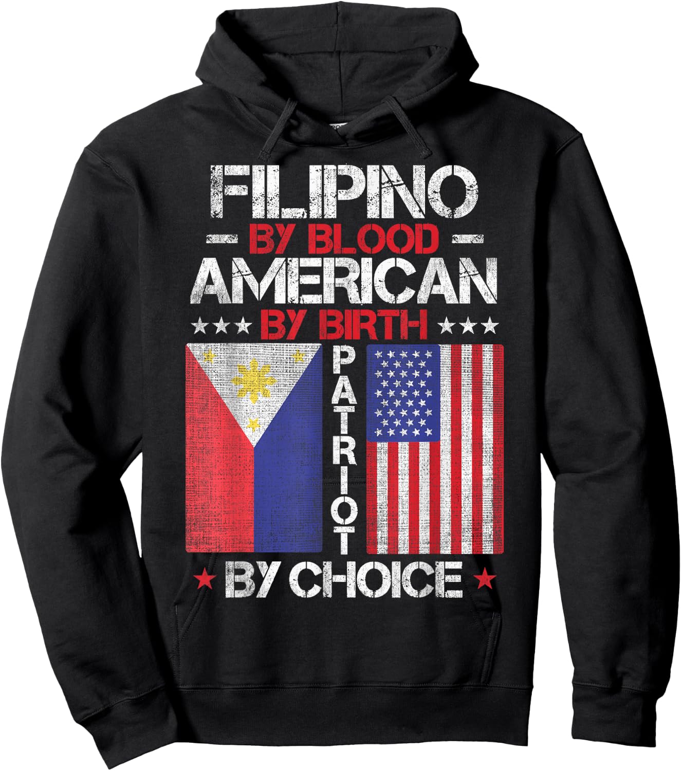 Filipino By Blood American By Birth Patriot By Choice Hoodie - Hoodie | Black