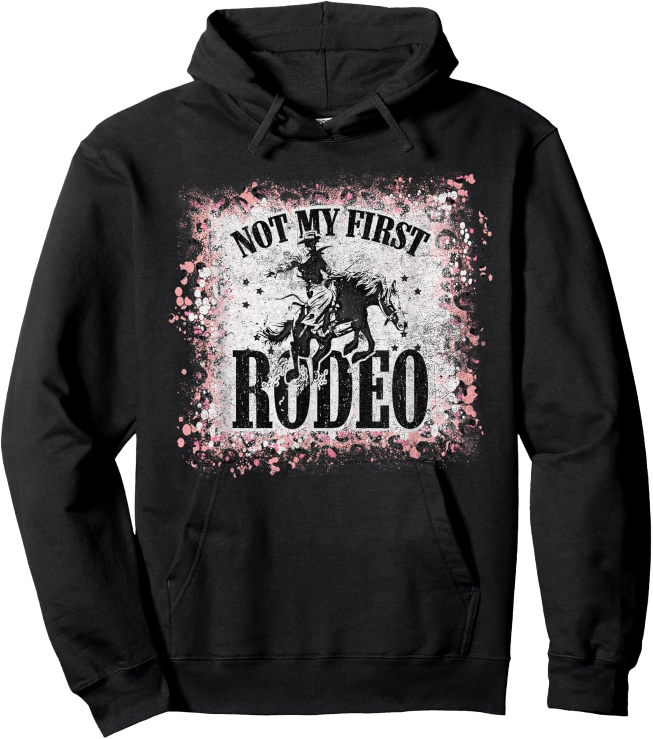 Vintage Leopard Bleached Not My First Rodeo Hoodie - Hoodie | Black